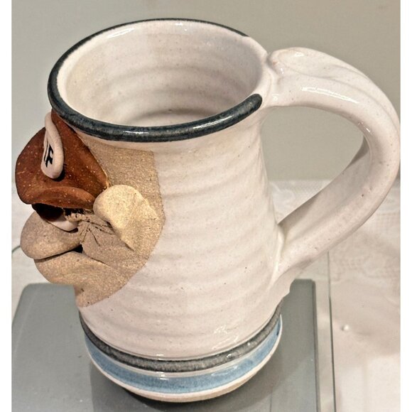 MAHON Stoneware Ugly Face VIP Pottery Stein Mug Cup Stamped Retirement Gift 80's - Picture 5 of 8